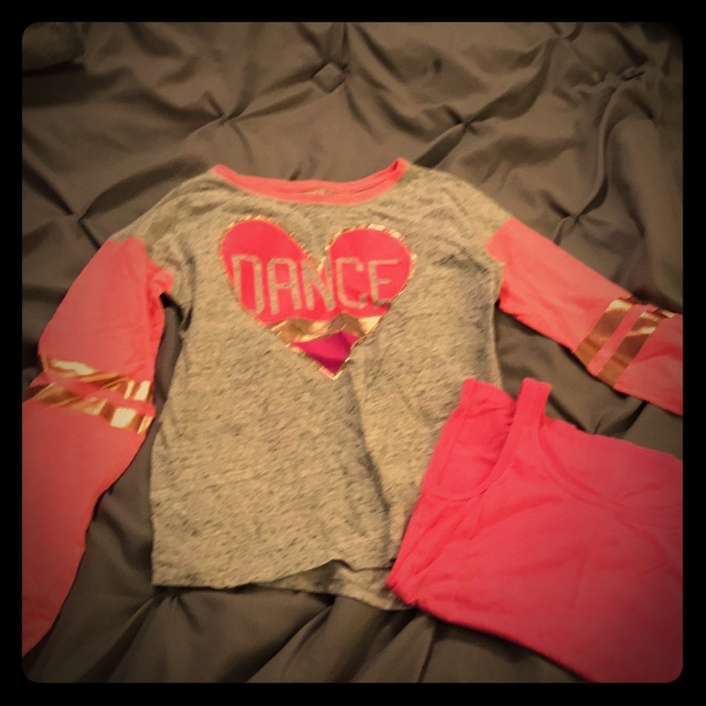 Pink bundle long sleeve and pink tank Girls 7/8